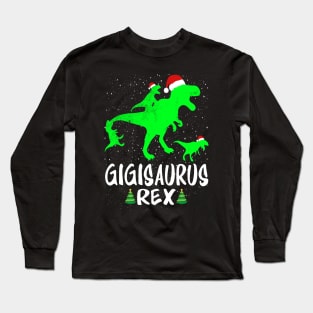 Gigi T Rex Matching Family Christmas Dinosaur Shirt Long Sleeve T-Shirt